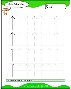 okul öncesi çizgi çalışma sayfaları